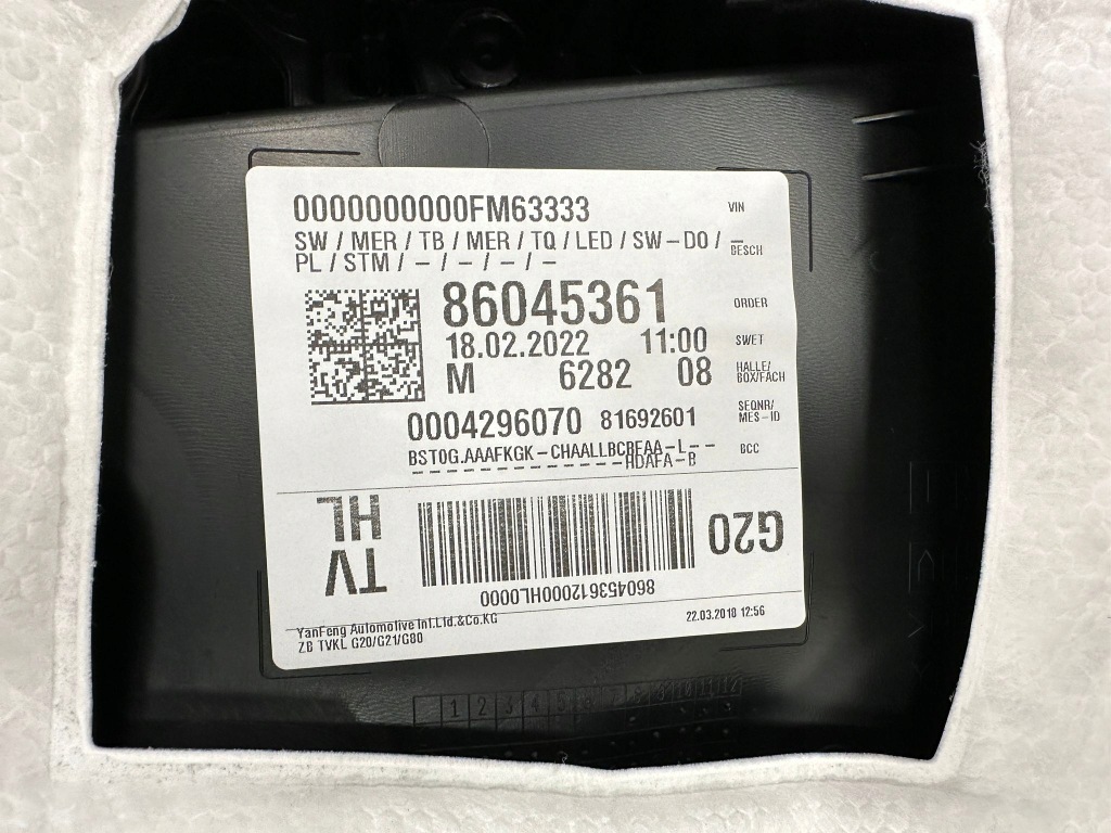 фото №12, Bmw 3 g20 середина сиденья заднее сиденье туннель обшивки обивка кожа individual