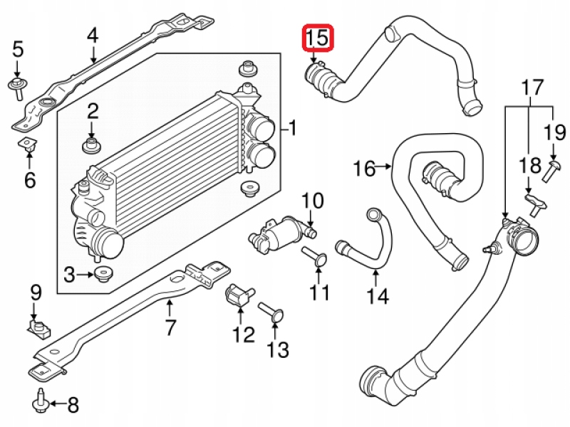фото №1, 2017 ford f-150 oem интеркулер шланг hl3z-6c646-b