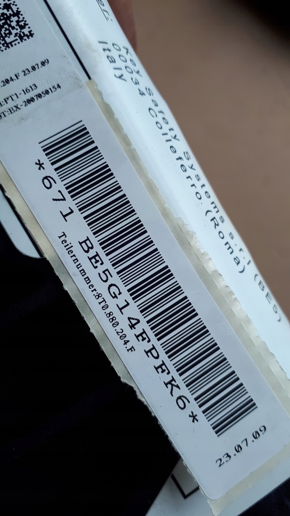 фото №7, A4 b8 подушка воздушная пассажира 8t0880204f a5