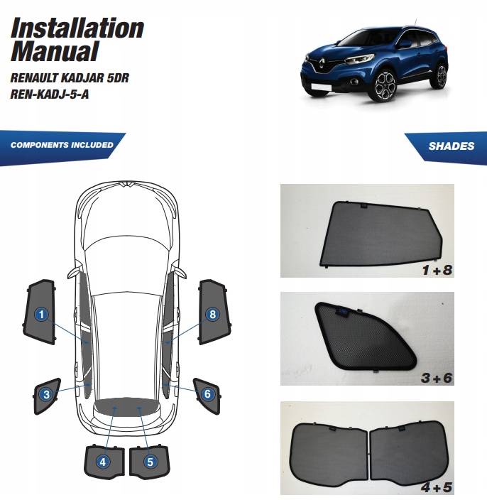 фото №15, Шторки солнечные renault kadjar 2015-2022 защита шторка солнцезащитные
