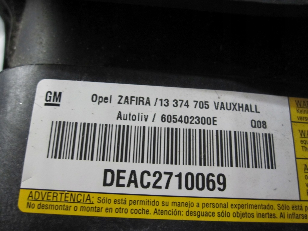 фото №6, Opel zafira b 12r подушка водителя подушка безопасности 13374705
