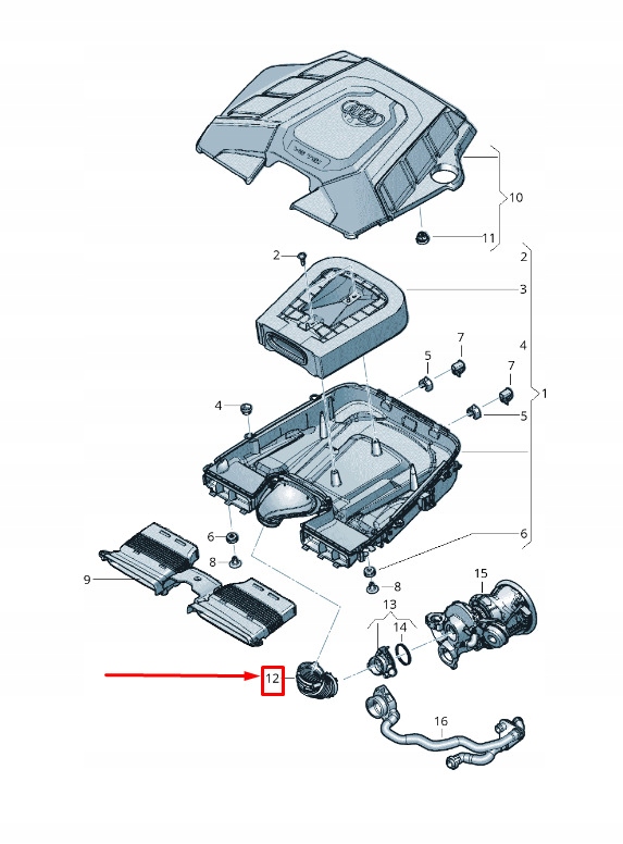 фото №1, Audi q8 4mn передняя часть двигатель air впуск шланг 06m129740d original