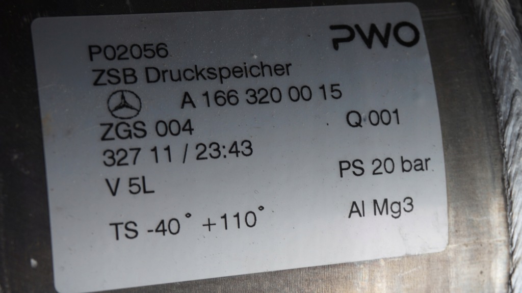 Бак давления ml gle w166 amg63 a1663200015 a1663200115 Цена