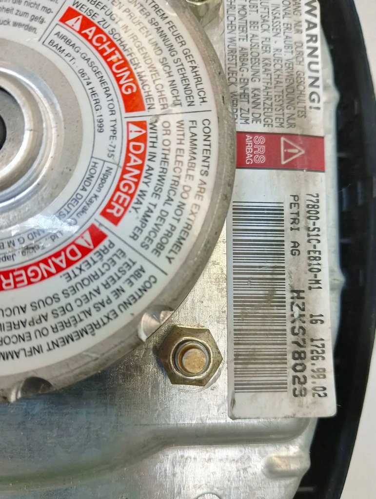 фото №8, Honda accord vi 2000 подушка воздушная подушка безопасности руля водителя