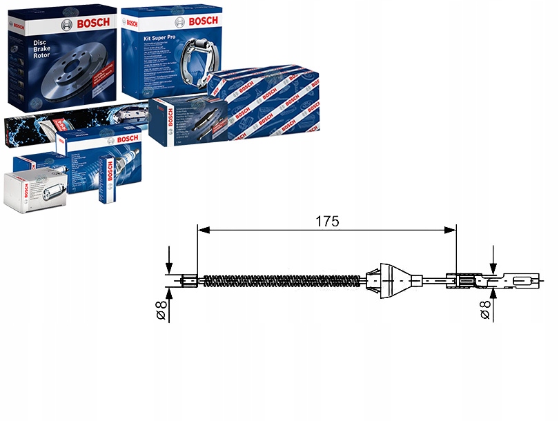 Купить Bosch трос ham. ручной. ford задний  focus 99-04/fiesta