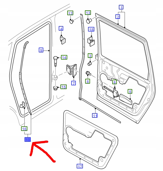 фото №1, Прокладка дверь задняя lh ford galaxy mk1-2 1994-06