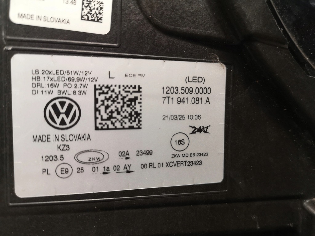 фото №12, Vw t7 multivan лампа ліва full led 7t1941081a