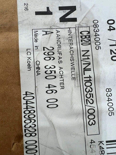 фото №4, Приводной вал mercedes eqs nowa org a2963504600