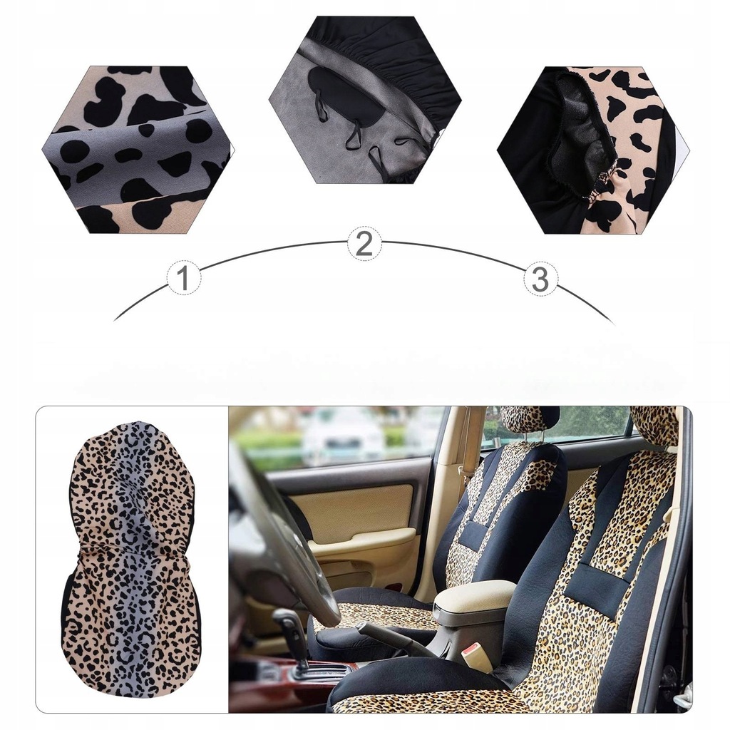 фото №12, Чохли na сидіння автомобіль зразок w panterkę