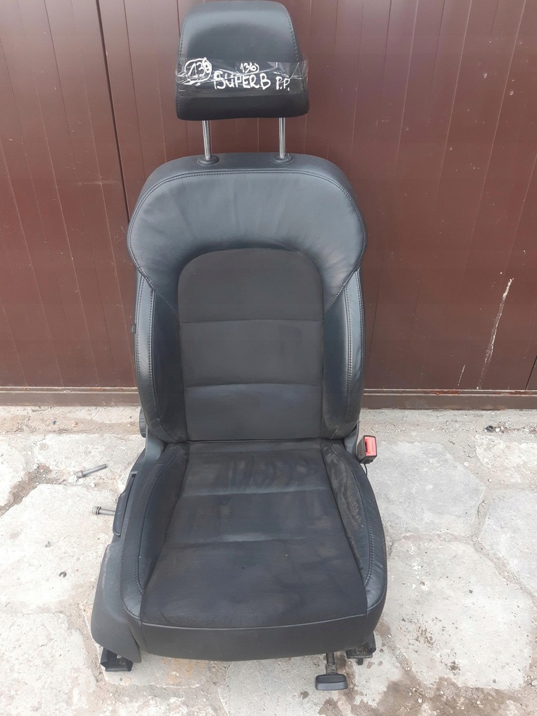 фото №7, Сиденье правый перед skoda superb ii lift кожа подушка безопасности