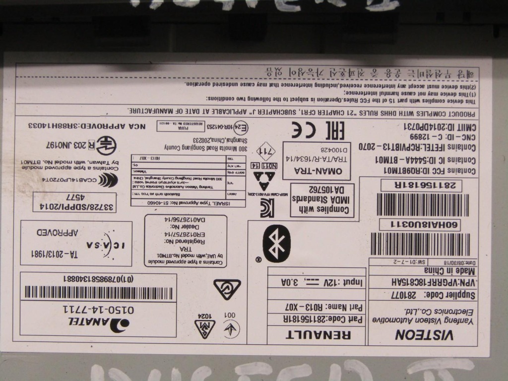 фото №4, Радіо радіопрогравач usb bluetooth dacia duster ii 281156181r