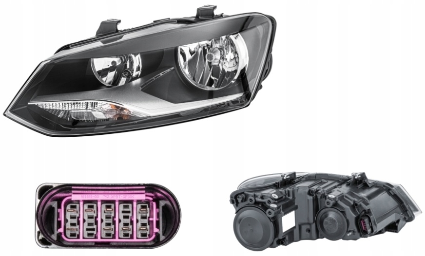 фото №1, Фара лампа левый vw polo 6r 09- hella