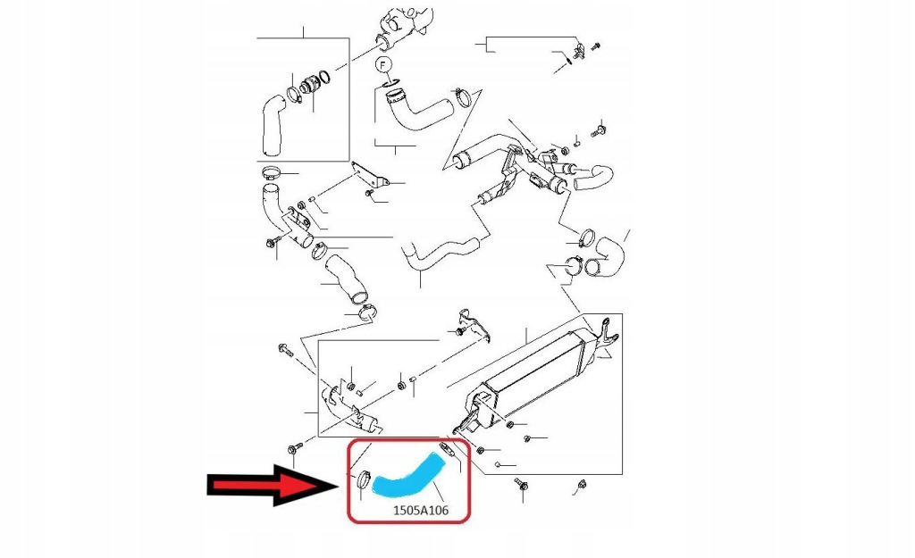фото №6, Шланг труба turbo интеркулер mitsubishi outlander ii 2.0 di-d 1505a106