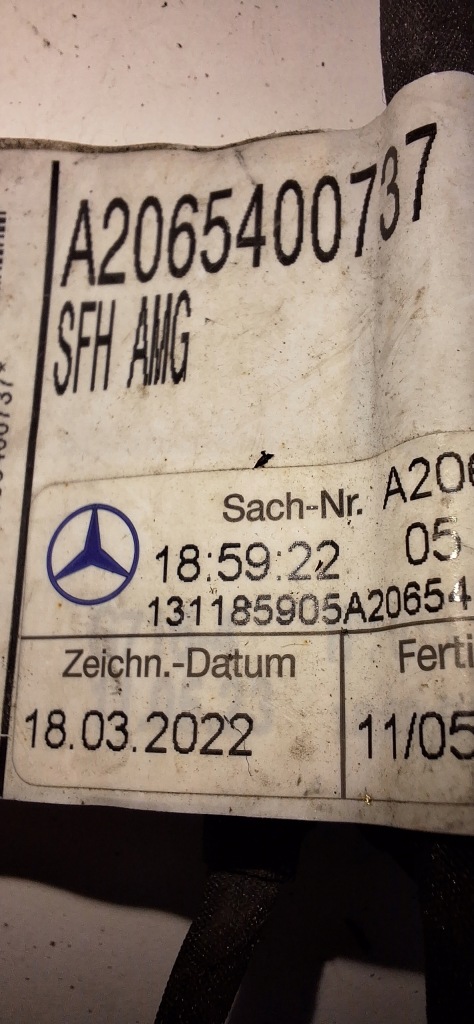 Джгут pdc mercedes w206 amg a2065400737 задні Оригінал