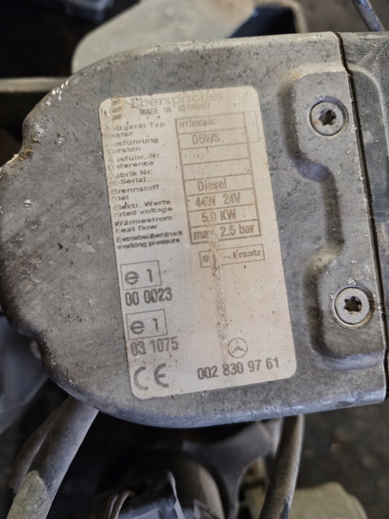 фото №1, Webasto mercedes actros mp4 обігрівач стояночний оригінальний номер 0028309761