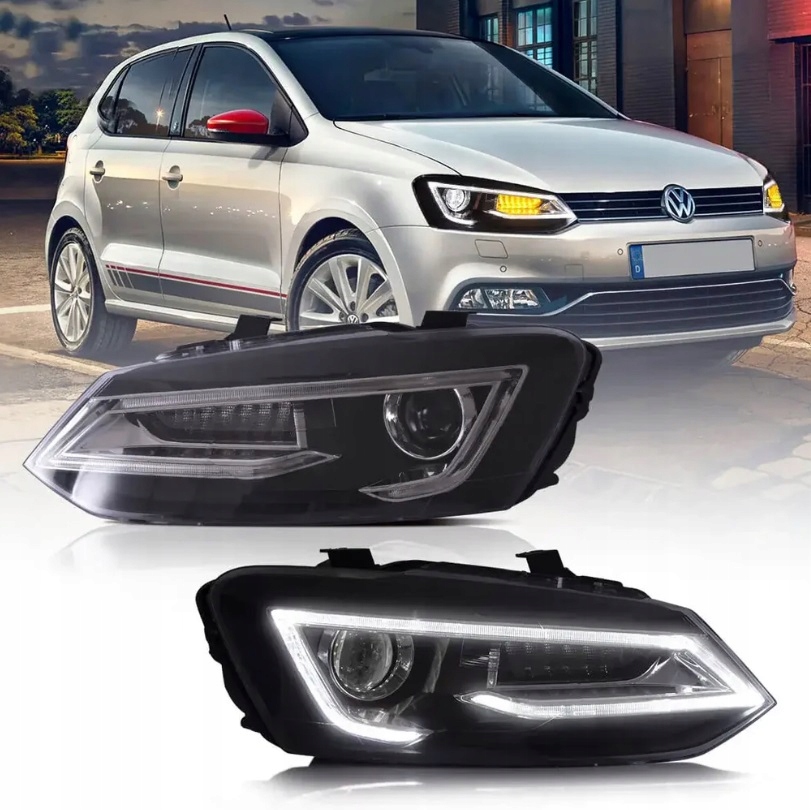 фото №1, Фары лампы kpl day line light led тюнинг vw polo v 5 6r 6r0 2009-2017