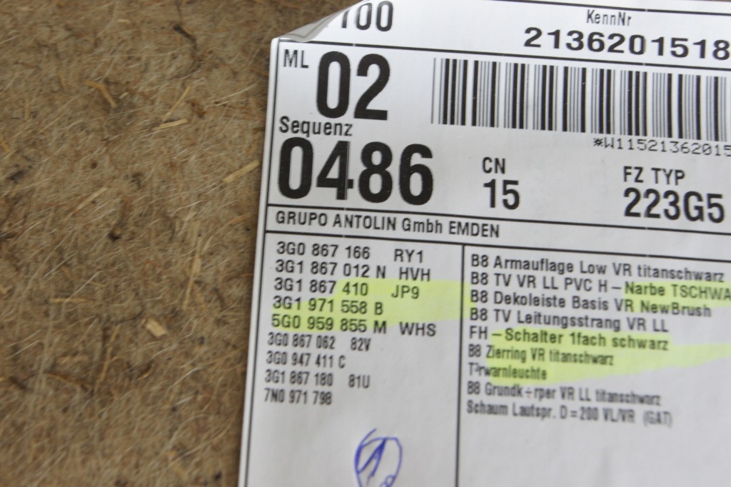 фото №10, Passat b8 оббивка двері правий перед 3g1867012n