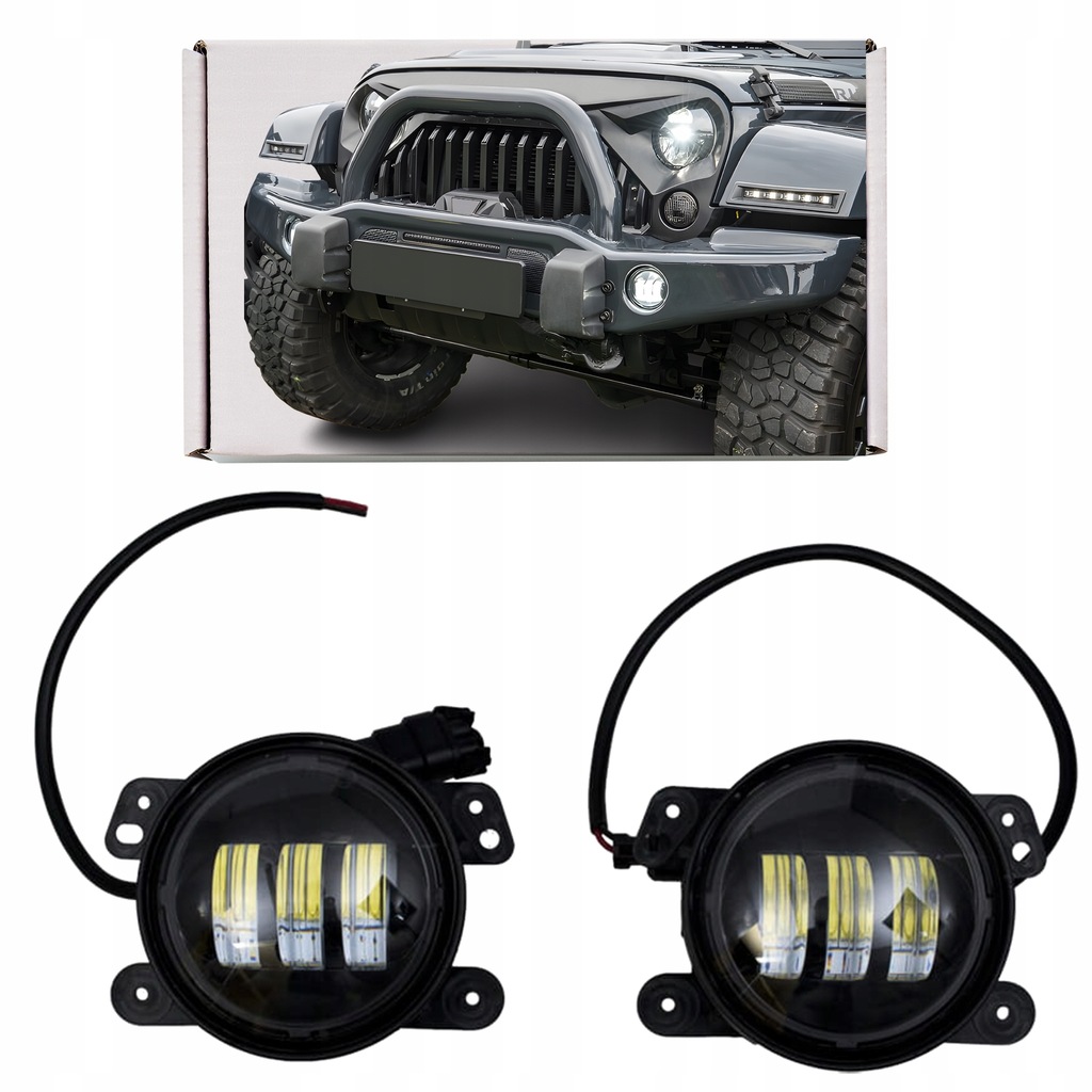 фото №1, Jeep wrangler jk лампы противотуманные led передние 4"