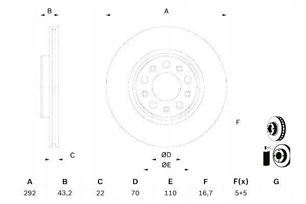 фото №1, Bosch тормозные диски тормозные 2szt. задняя alfa romeo 159 brera giulia spider