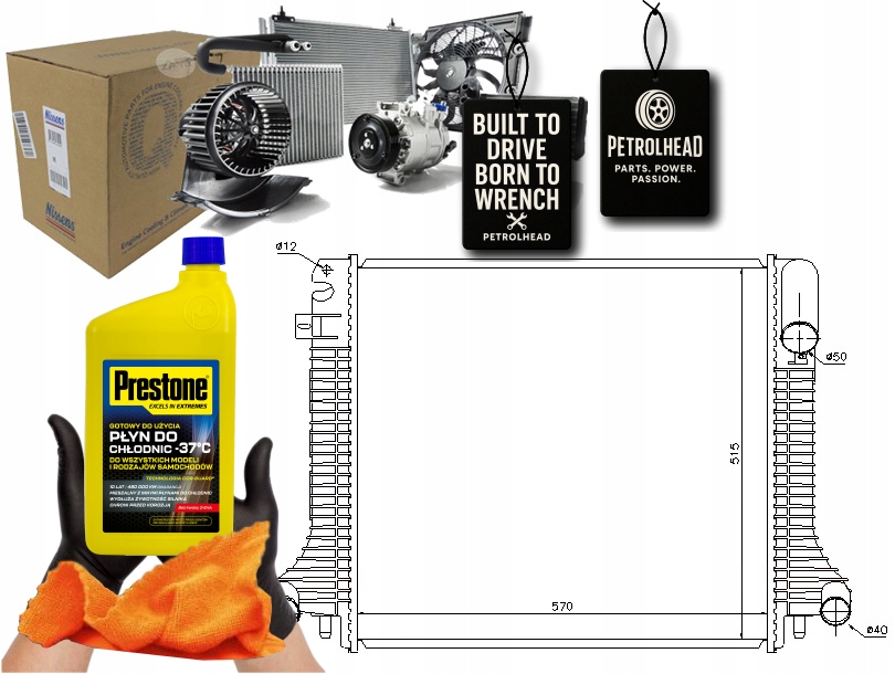 фото №1, Радиатор двигателя wody mercedes atego atego 2 om900.9 #petrolhead pro+ kit5