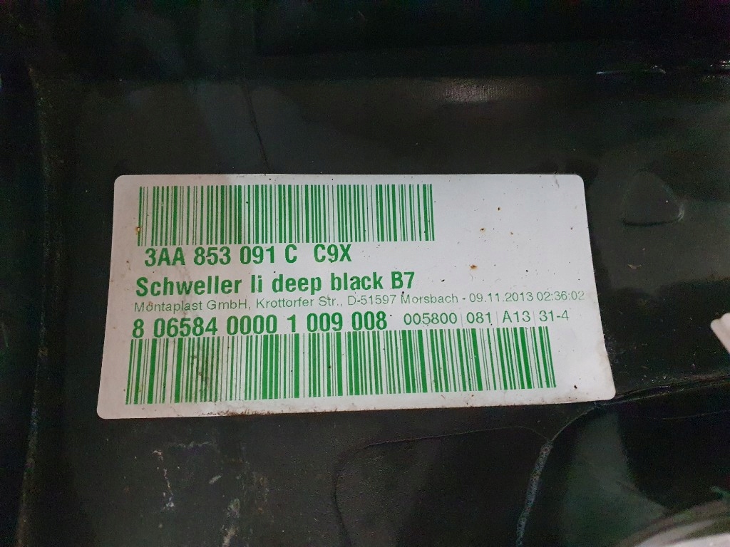 фото №11, Vw passat b7 2014 молдинг порог левая 3aa853091c 3aa853897 super состояние lc9x