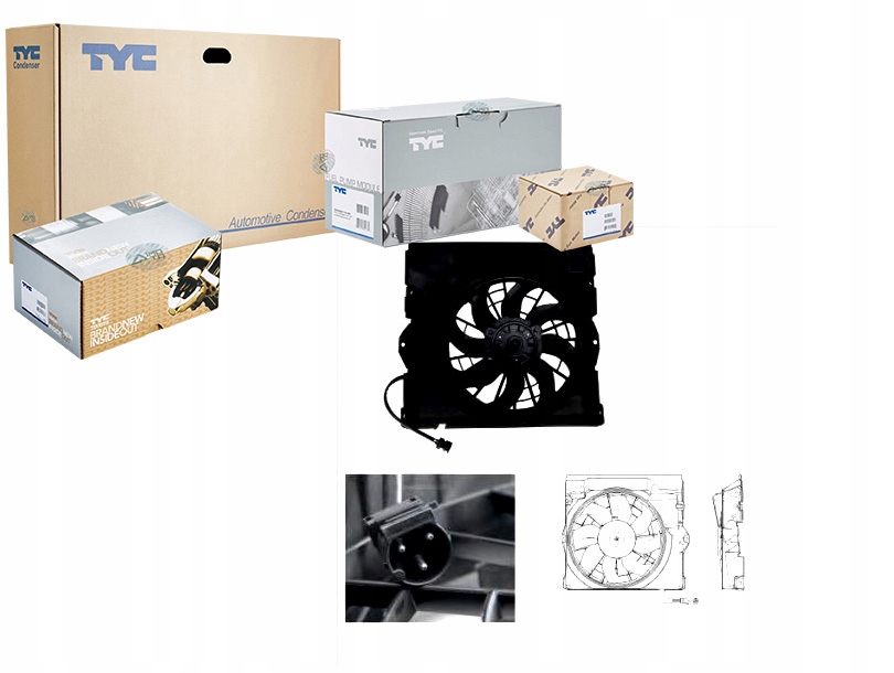 фото №1, Tyc вентилятор радиатора с корпус bmw 3 e36 с