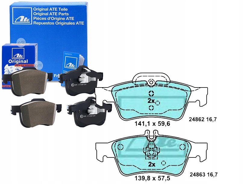 фото №1, Ate тормозные колодки тормозные mercedes задняя c218 x218 w212 s
