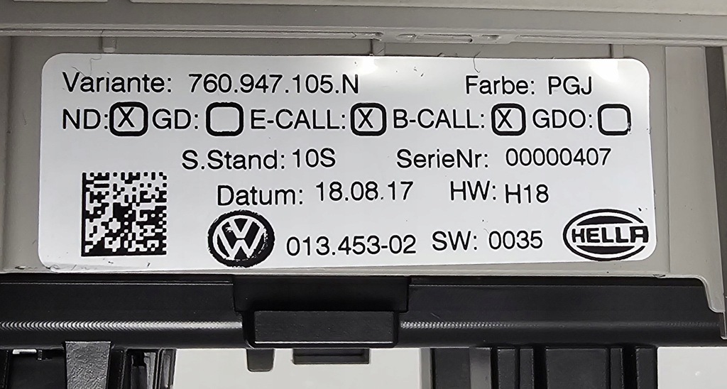 фото №8, Vw touareg iii лампа потолочный панель led 760947105n pgj