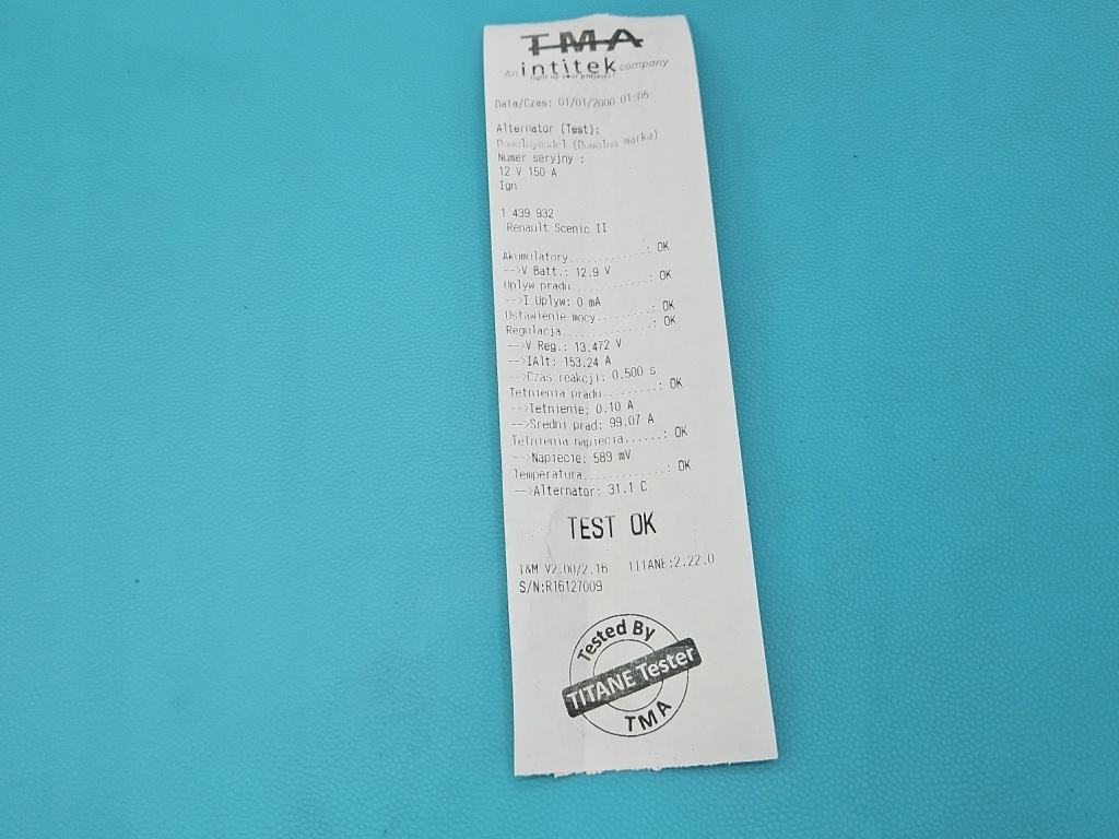 фото №7, Test генератор renault scenic ii 8200667617a 1.9 dci