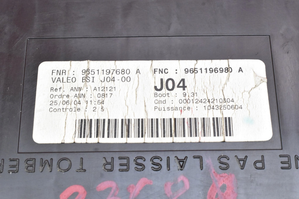 фото №7, Коробка предохранителей bsi 9651196980 peugeot 307 2.0 hdi 107 km 01-05