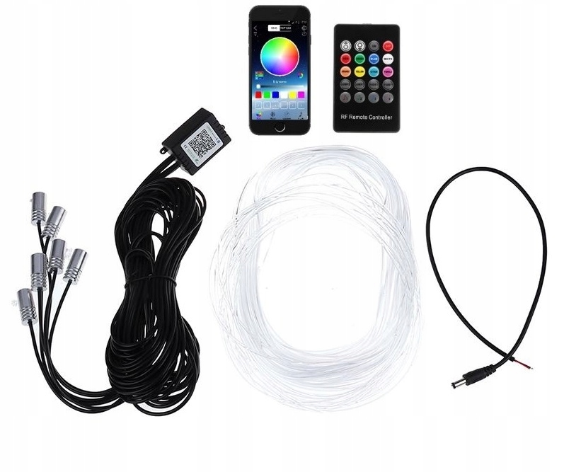 6x световод  el wire led rgb амбие́нтное pilot app bt 8m освещение кабины с Разборки