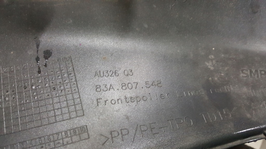 фото №12, Спойлер накладка бампера правый перед audi q3 83a807548 демонтаж