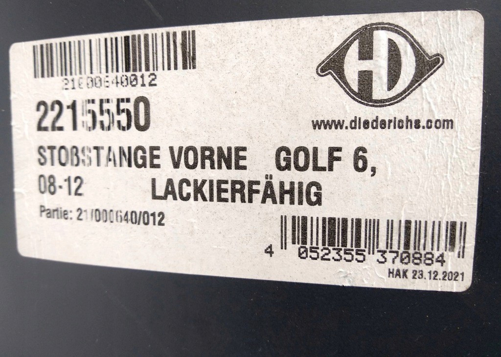 Бампер перед vw golf vi 2008-2012 2215550 Цена