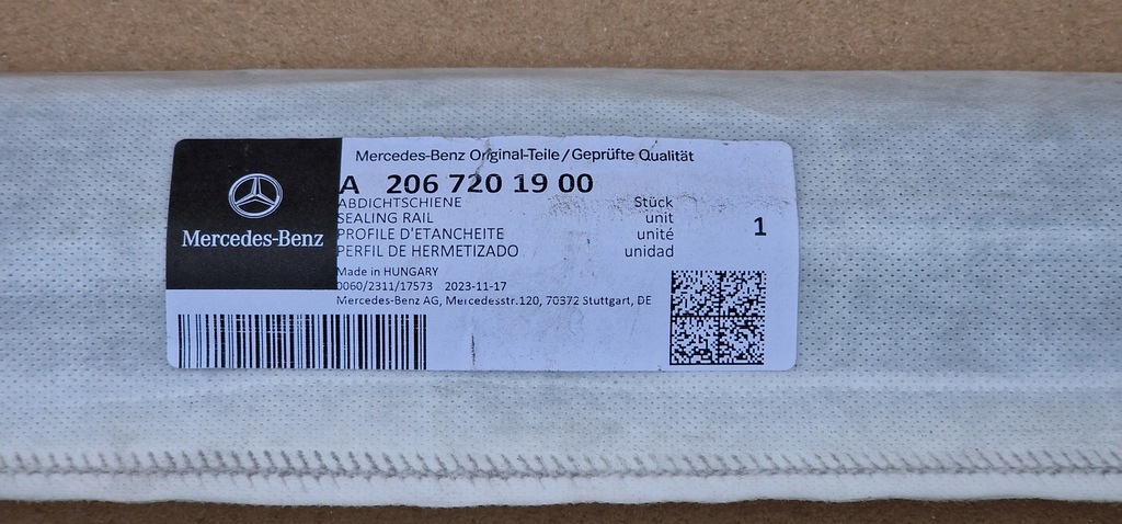фото №8, Mercedes c w206 молдинг уплотнитель декоративная a2067201900 nowa