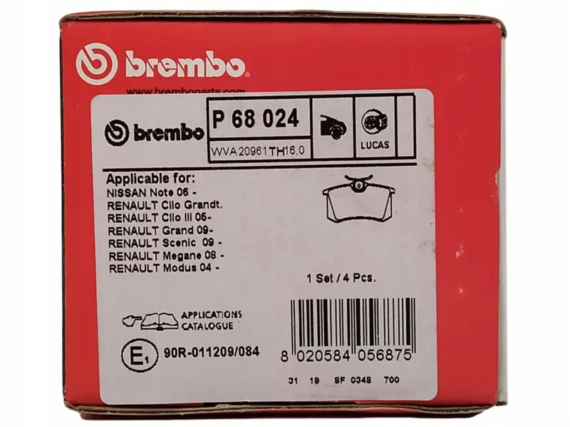 фото №8, Brembo гальмівні диски+ гальмівні колодки задня renault fluence 260mm