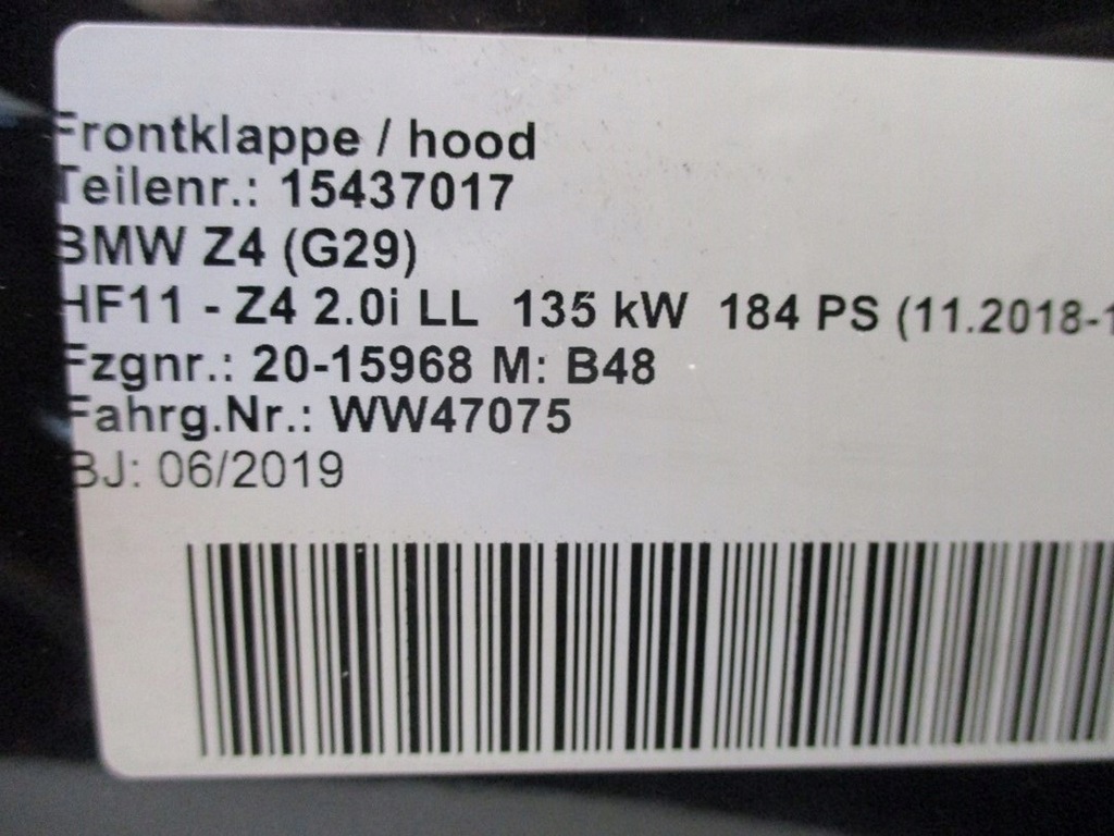 фото №5, Капот bmw z4 g29