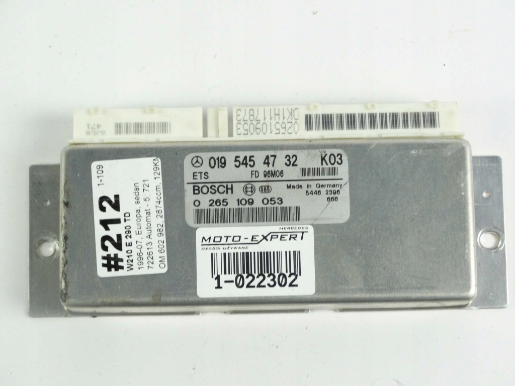 фото №1, Mercedes e klasa w210 бортовой компьютер модуль ets