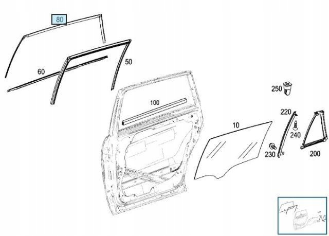 фото №4, Молдинг дверь правый задняя mercedes w251 оригинал oem