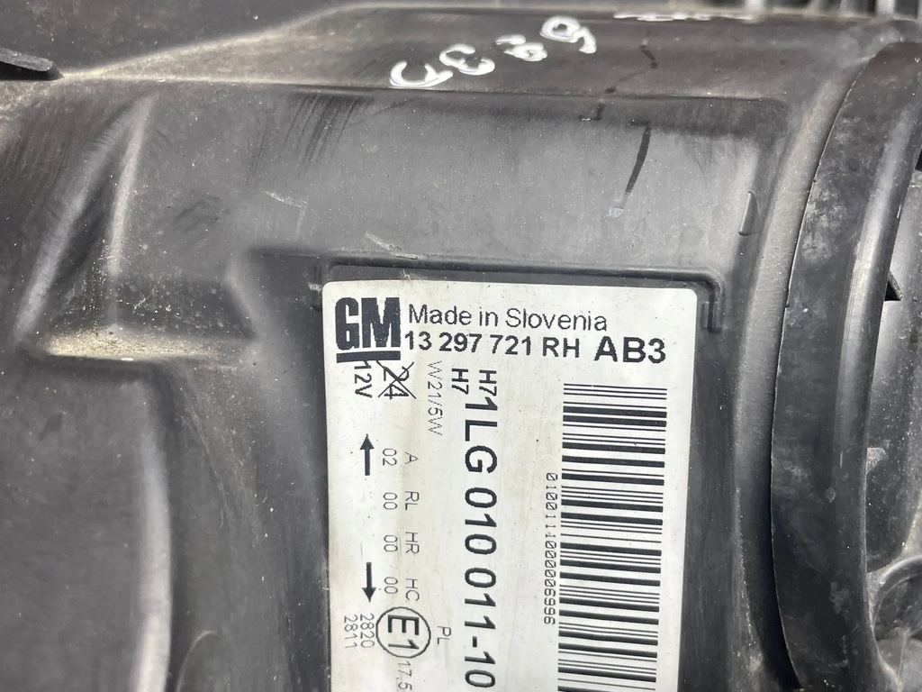 фото №13, Opel astra j 2010 13297721 лампа правий перед права przdnia