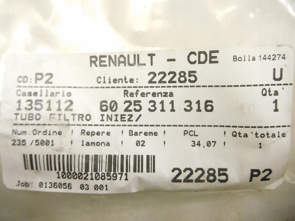 фото №7, Шланг топливный с помпа clio trafic 6025311316