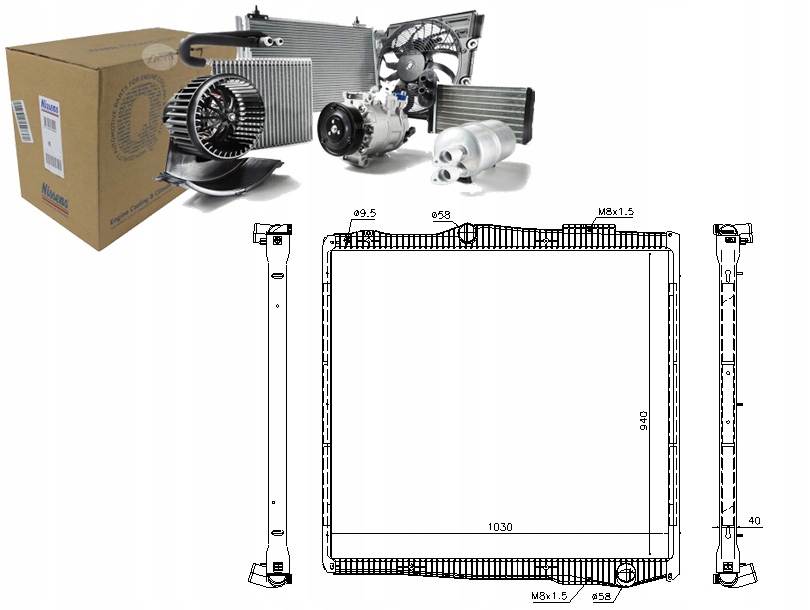 фото №1, Nissens радіатор двигуна scania g r dc11.08-dt16.