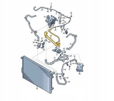 фото №1, Audi q3 f3 охлаждающая жидкость шланг труба upper 5qf122101dc