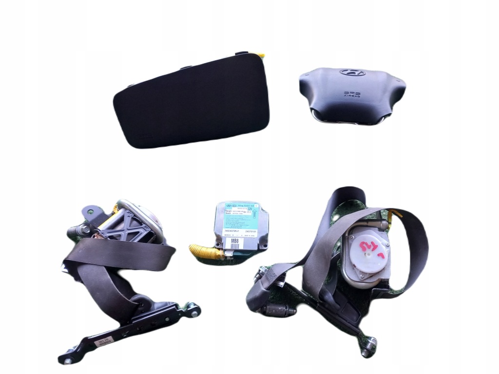 фото №1, Комплект подушек подушка безопасности ремни датчик hyundai tucson i 04-09 чёрные