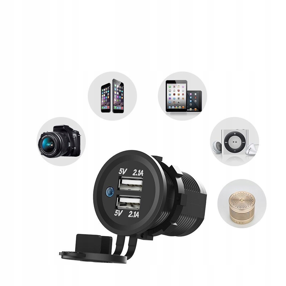 фото №5, Адаптер разъём прикуривателя автомобильный двойной зарядное устройство автомобильная usb