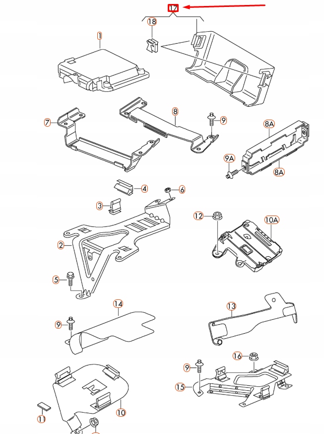 фото №9, Audi q7 4l двигатель управление module кронштейн 4l0907577