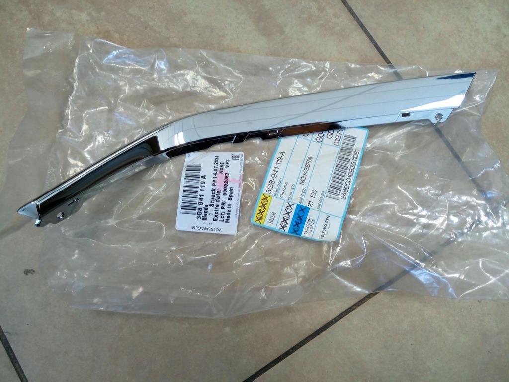 фото №1, Молдинг хром фара vw arteon левая 3g8941119a nowa oryg.