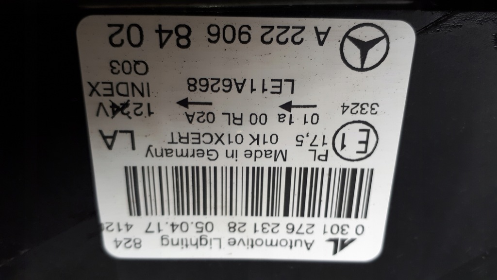 фото №6, Mercedes s-klasa w222 full led лампа передня