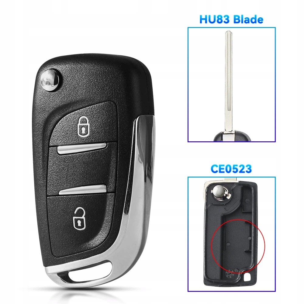 фото №1, Ce0536 ce0523 modified flip remote key shell for peugeot 307 408 308 26964