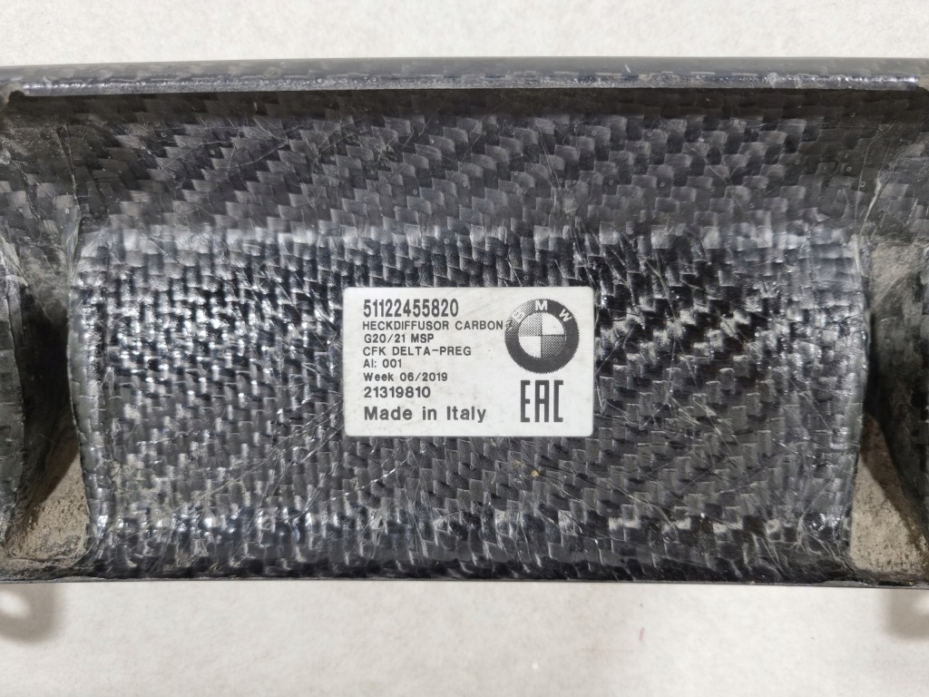 фото №10, Диффузор спойлер bmw 3 g20 g21 карбон карбон задняя оригинальный номер