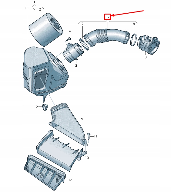 фото №1, Audi a6 c8 двигун air впуск шланг 06l129616f